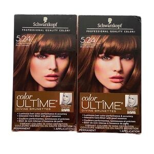 Schwarzkopf Color Ultime Hair Color 5.24 Cinnamon Brown Hair Dye HTF LOT 2
